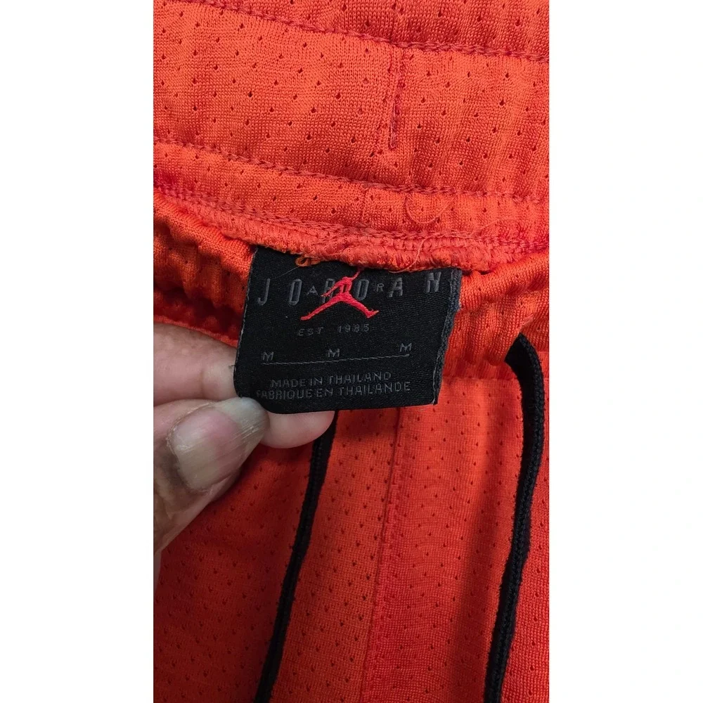 Jordan Flight Club Mesh Basketball Shorts Mens Medium Orange Jumpman Graphic